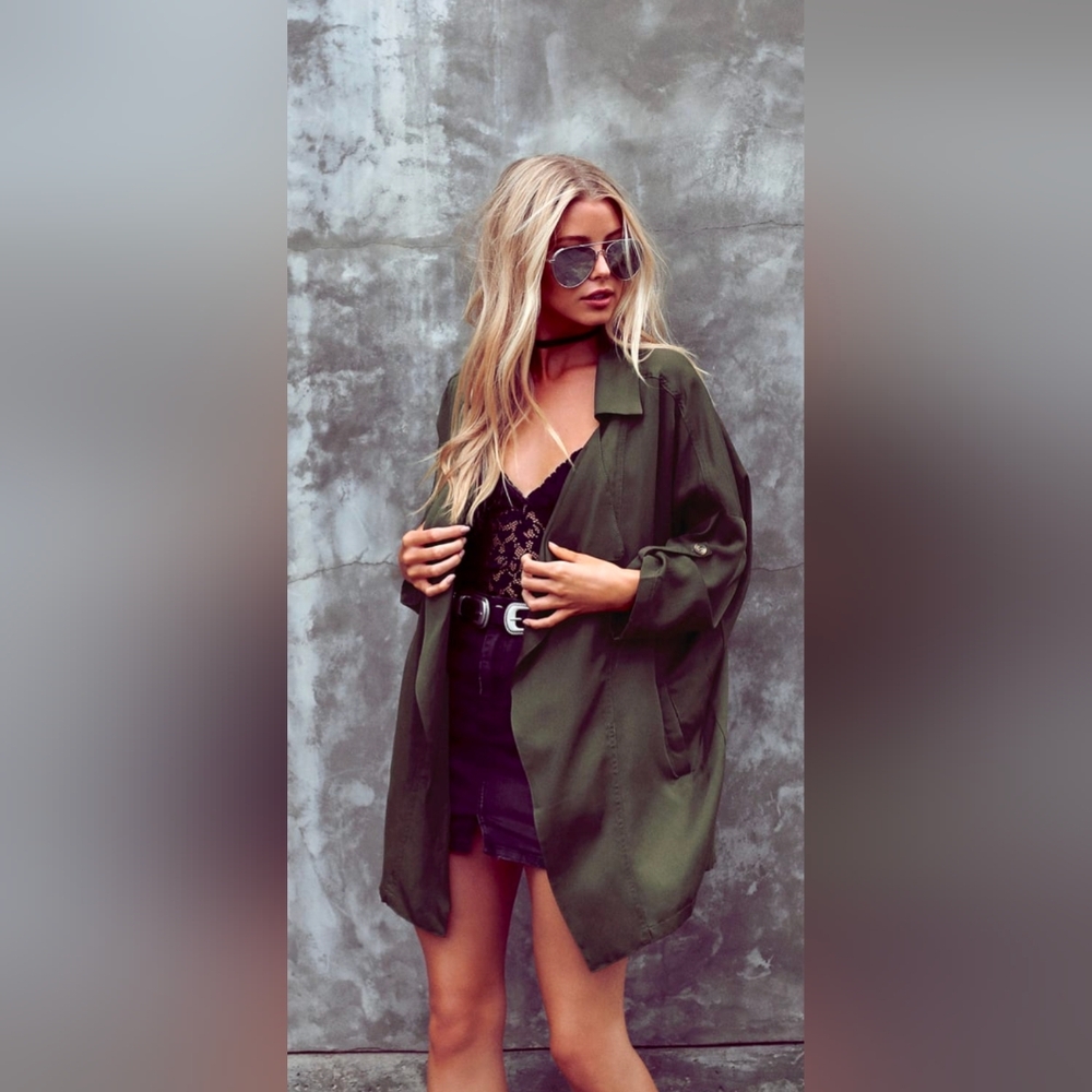 Lulus Olive Green Oversized Jacket